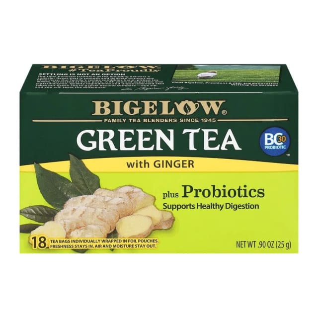 Bigelow Green Tea with Ginger, front of pack