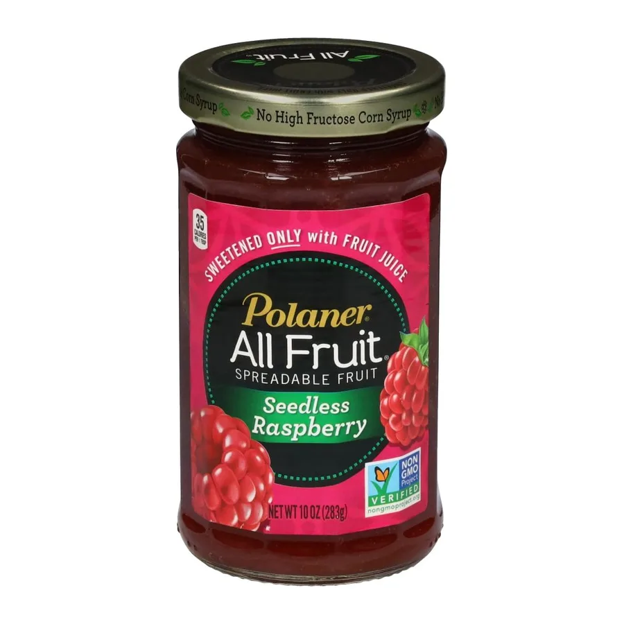 Polaner All Fruit Seedless Raspberry Spread, front of pack