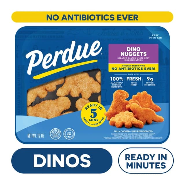 Perdue Fun Shapes, Dinosaur Shapes Chicken Breast Nuggets, front of pack