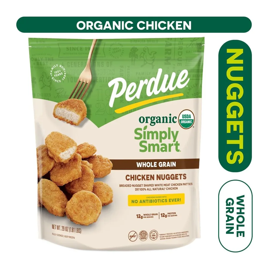 Perdue Simply Smart Organics Whole Grain Breaded Chicken Nuggets, front of pack