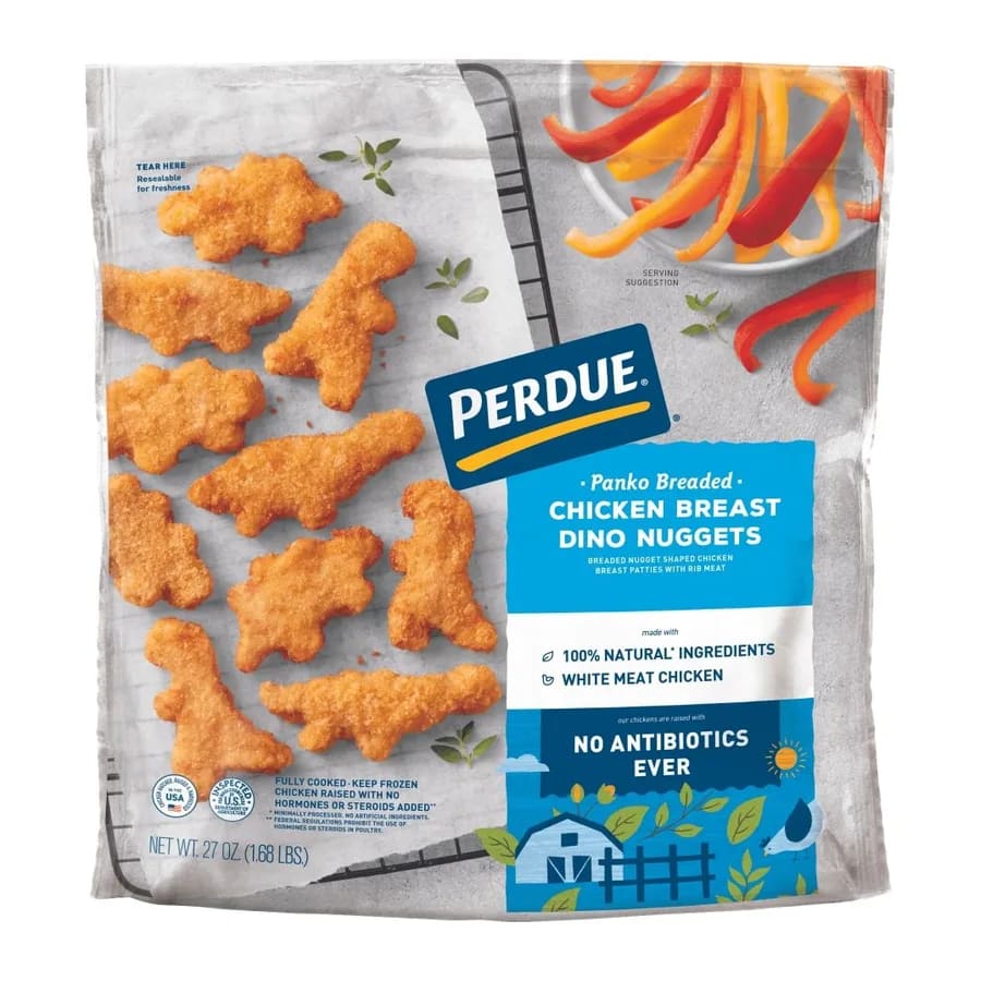 Perdue Panko Breaded Chicken Breast Dino Nuggets, front of pack