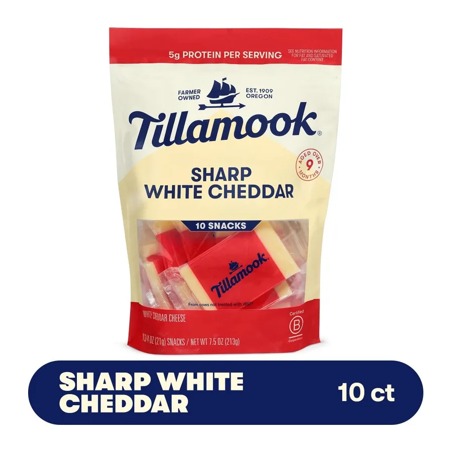 Tillamook Sharp White Cheddar, front of pack