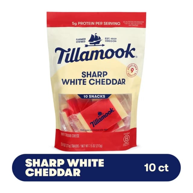 Tillamook Sharp White Cheddar, front of pack