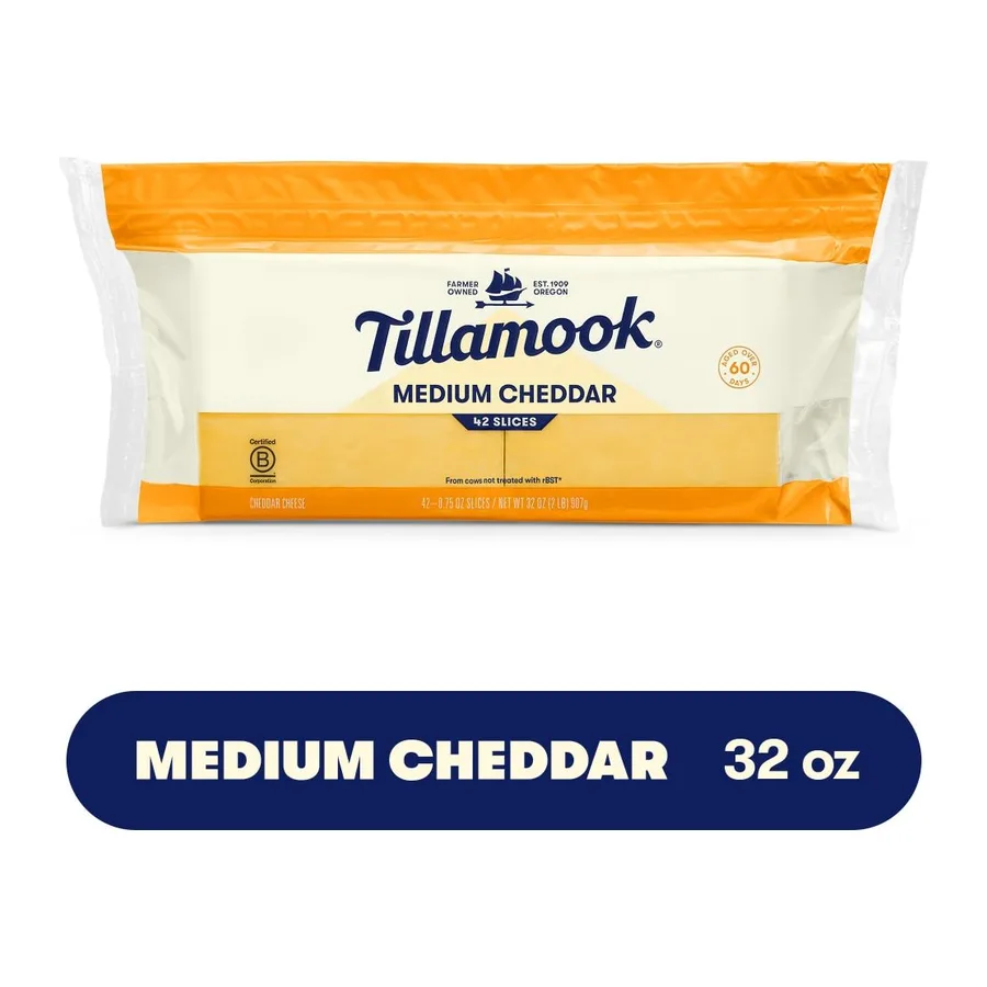 Tillamook Medium Cheddar Natural Cheese, front of pack