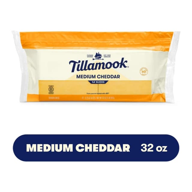 Tillamook Medium Cheddar Natural Cheese, front of pack