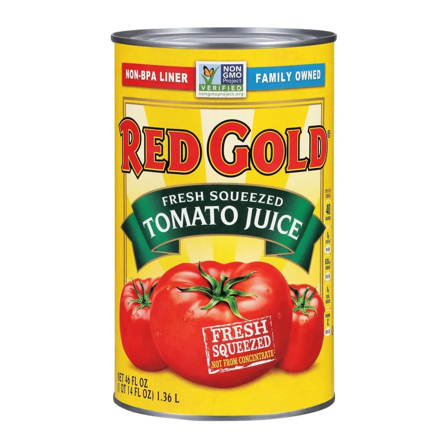 Red Gold Fresh squeezed tomato juice, front of pack