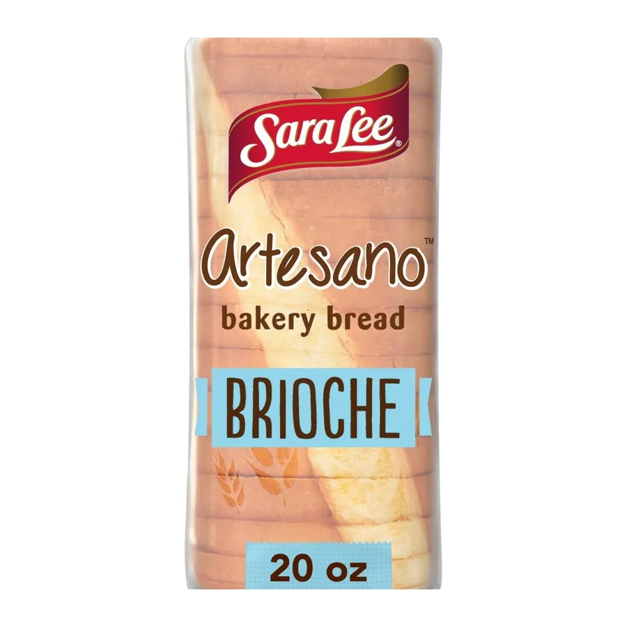 Sara Lee Brioche Style Artesano Bakery Bread, front of pack