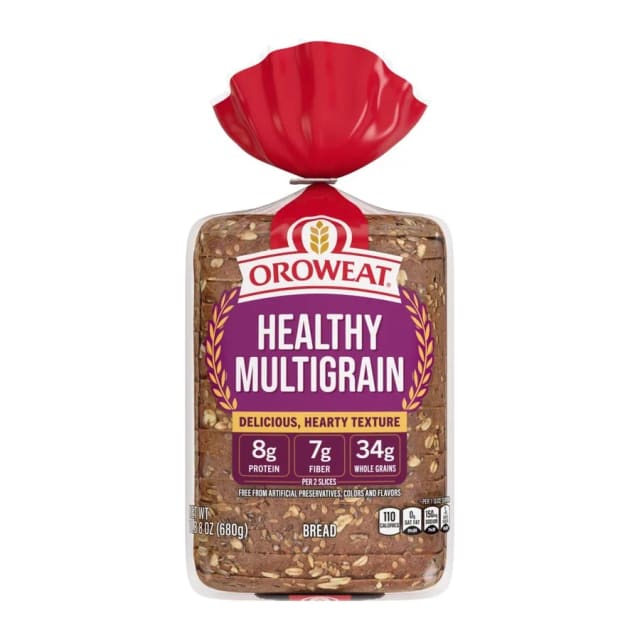 Oroweat Whole grains healthy multi-grain bread, front of pack