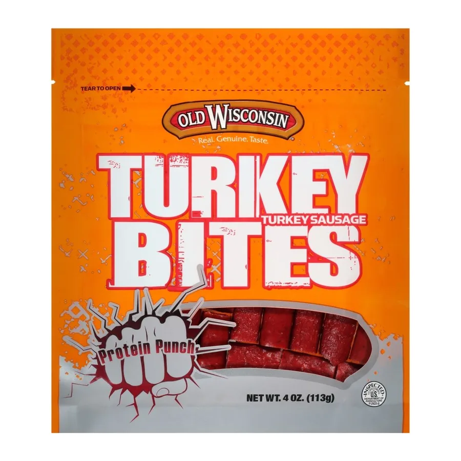Old Wisconsin Turkey snack bites, front of pack