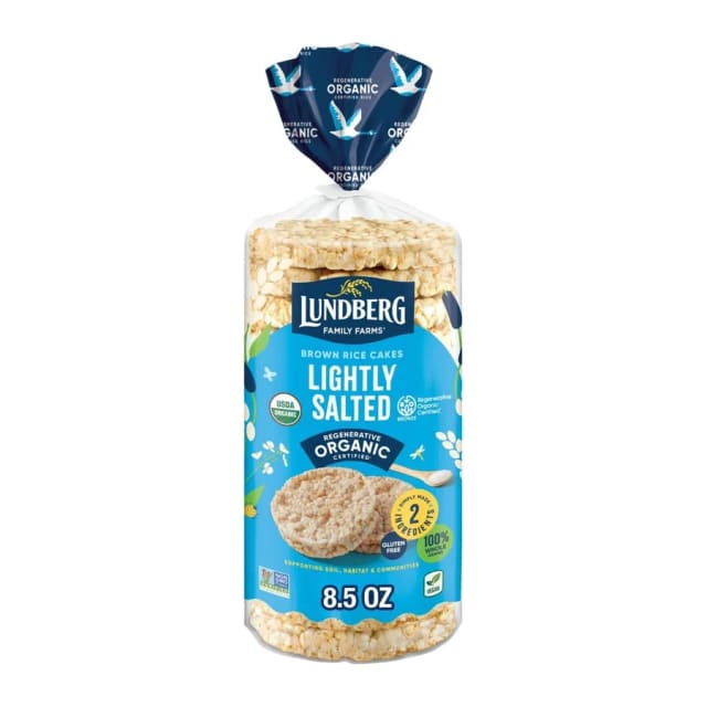 Lundberg Family Farms ROC Rice Cakes, Lightly Salted, front of pack