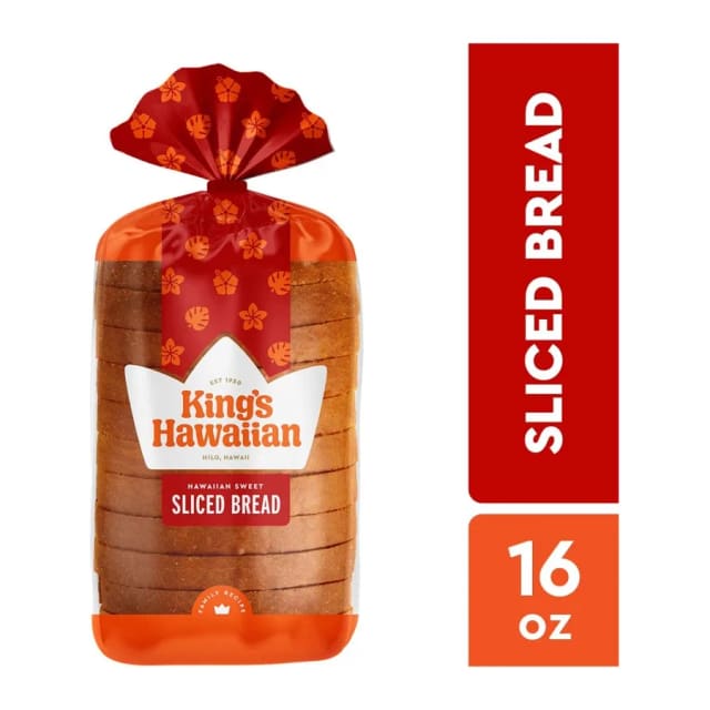 King's Hawaiian Sliced Hawaiian Sweet Bread, front of pack