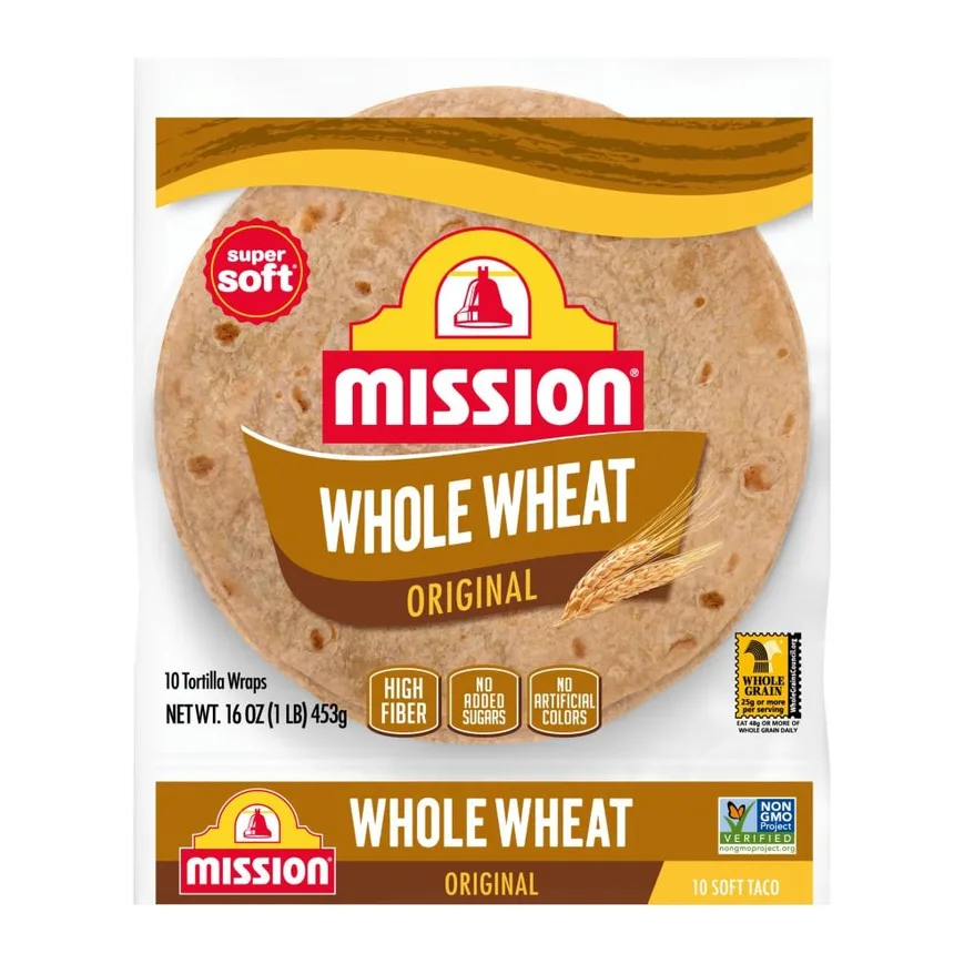 Mission Whole Wheat Original Flour Tortillas, front of pack