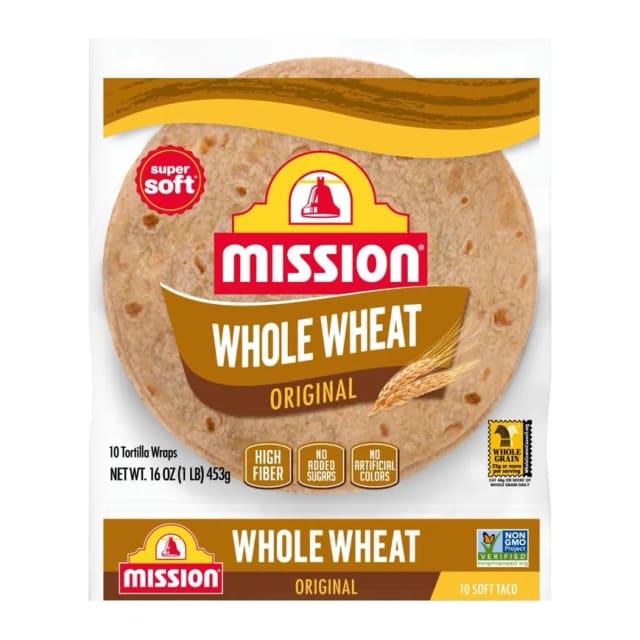 Mission Whole Wheat Original Flour Tortillas, front of pack