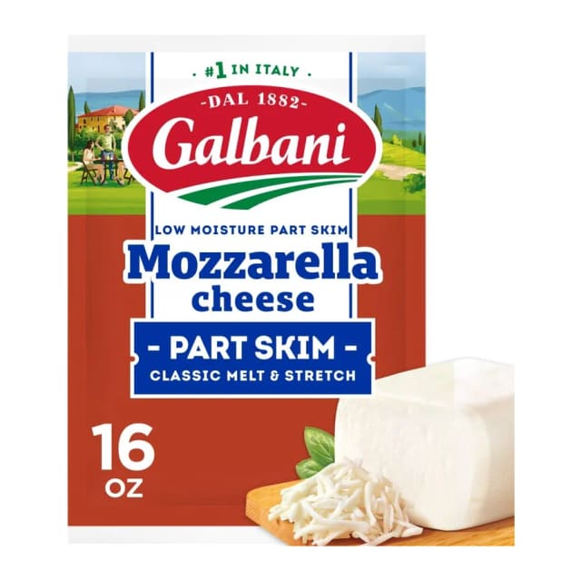 Galbani Low Moisture Part Skim Mozzarella Cheese, front of pack