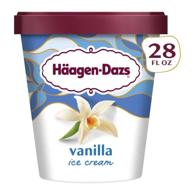 Haagen-Dazs Vanilla ice cream, front of pack