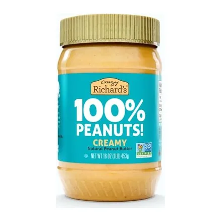 Crazy Richard's Creamy Peanut Butter, front of pack