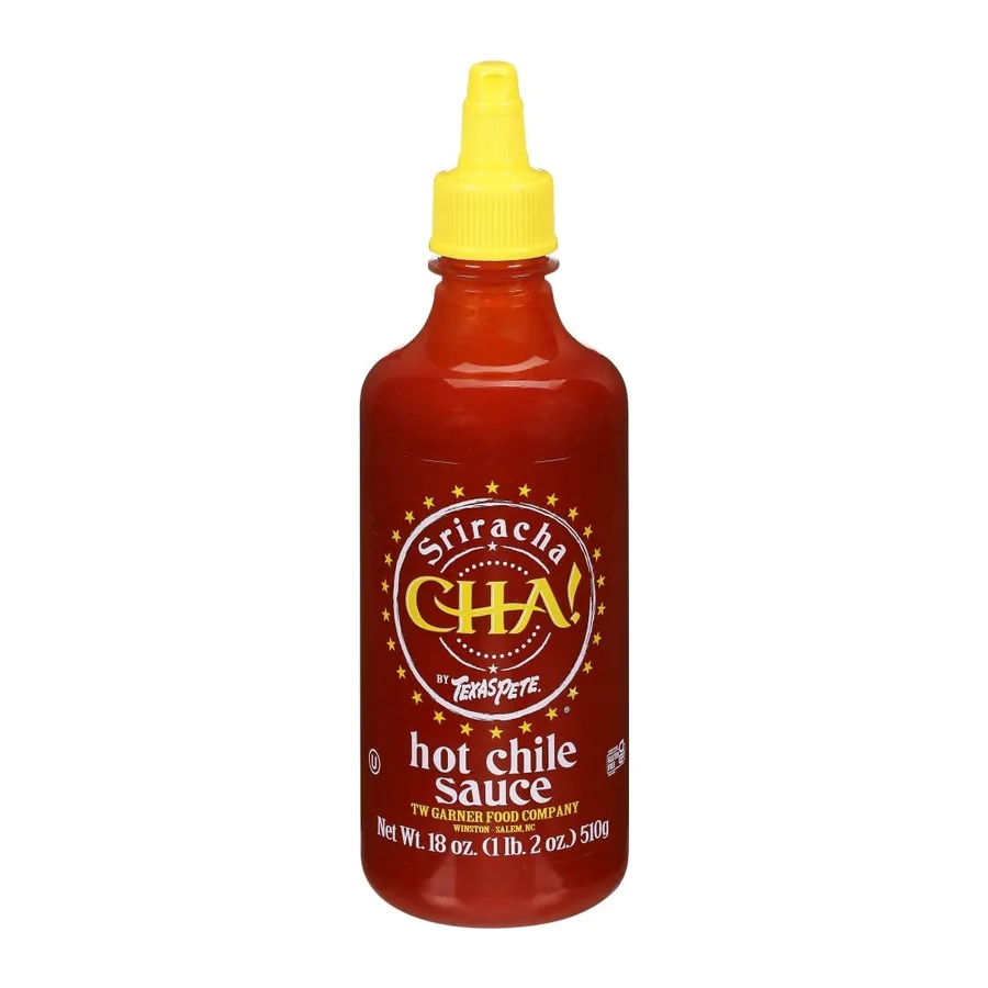 Texas Pete Cha sriracha hot chile sauce ounce, front of pack