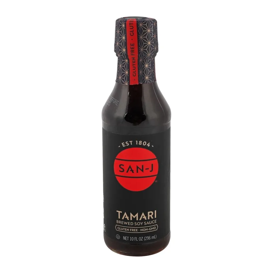 San-J Tamari Lite 50% Less Sodium Soy Sauce, front of pack