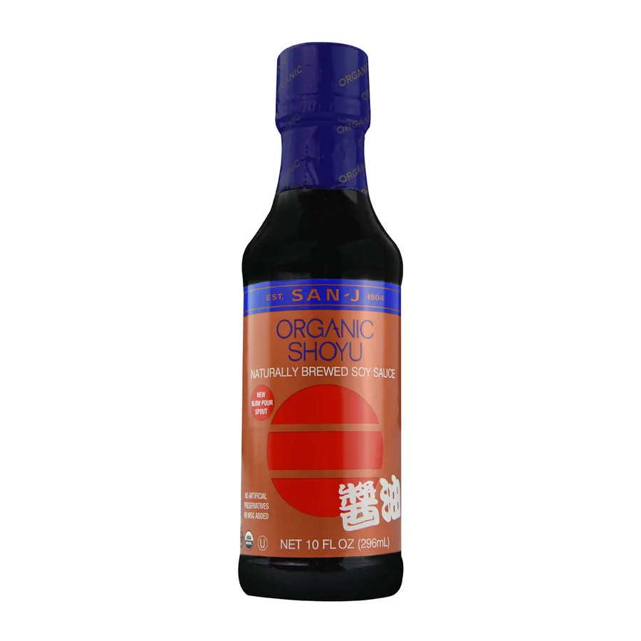 San-J Organic shoyu soy sauce, front of pack