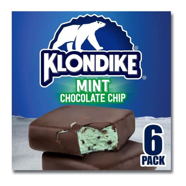 Klondike Chocolatey coated & ice cream loaded bars, front of pack