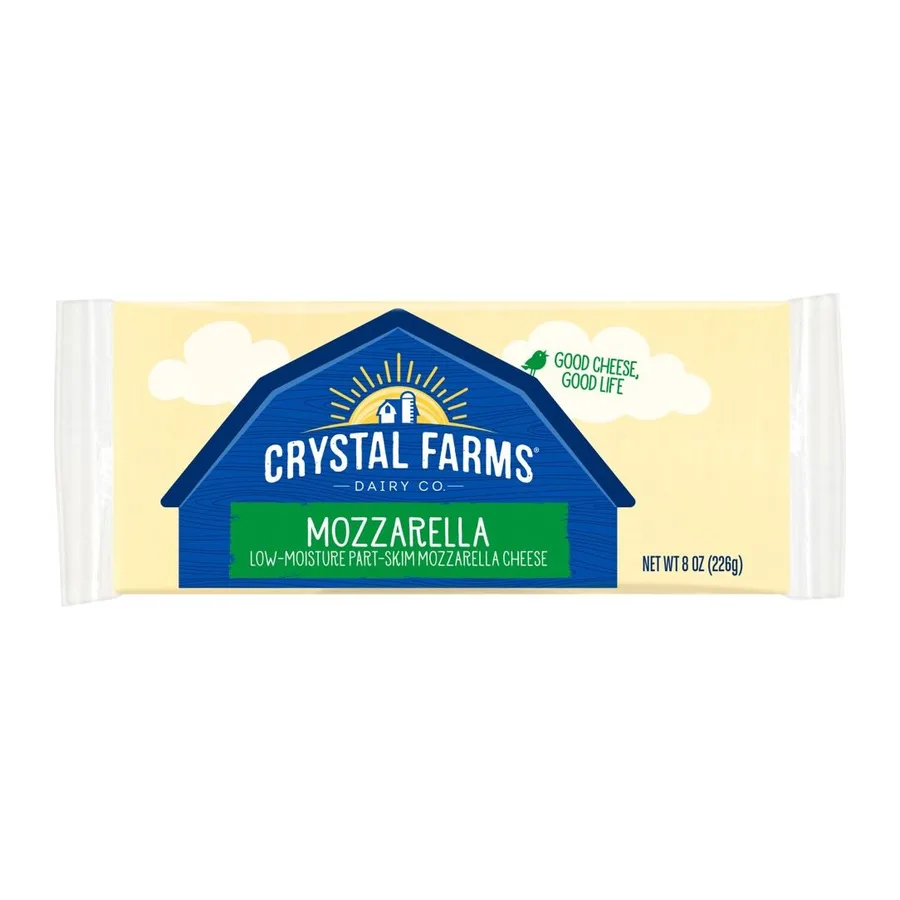 Crystal Farms Mozzarella Cheese, front of pack