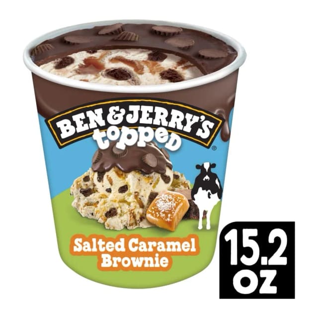 Ben & Jerry's Topped salted caramel brownie, front of pack