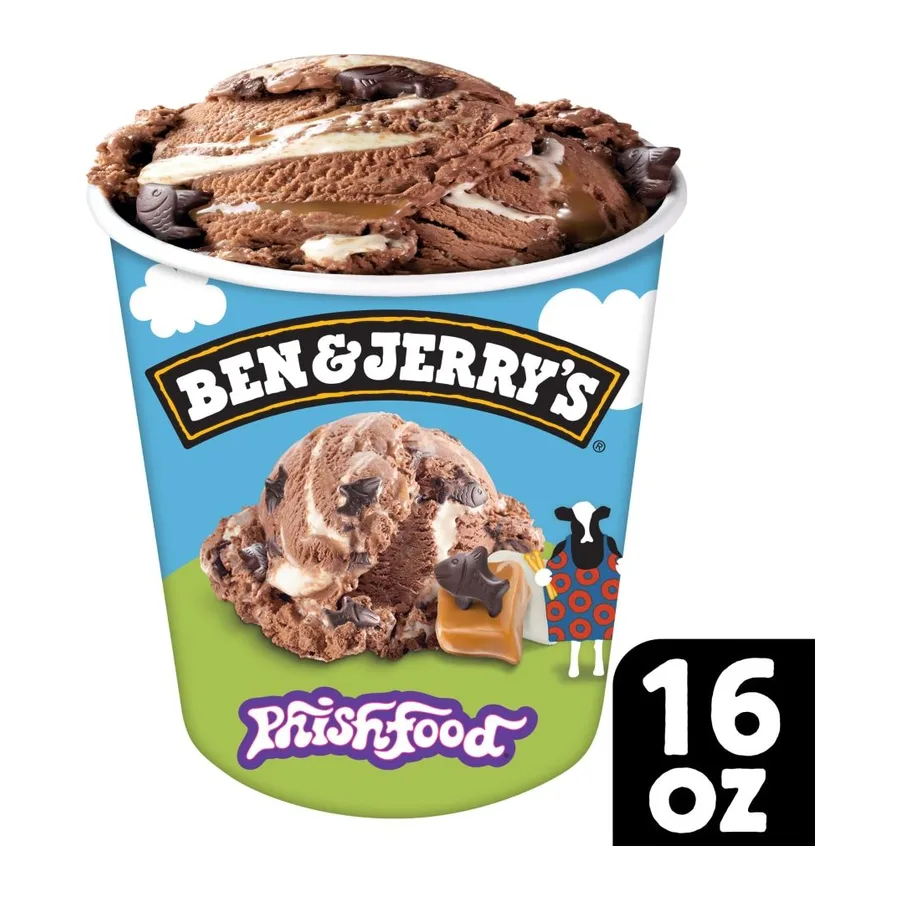 Ben & Jerry's Phish Food Ice Cream, front of pack