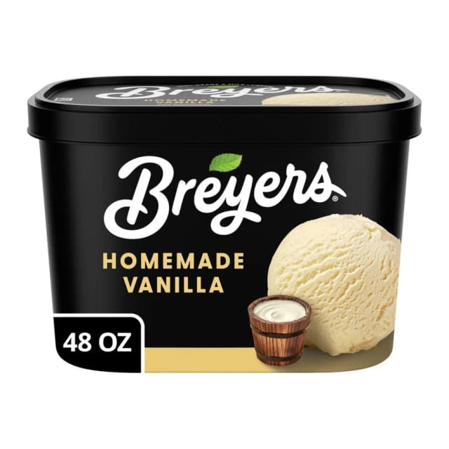 Breyers Homemade Vanilla Ice Cream, front of pack