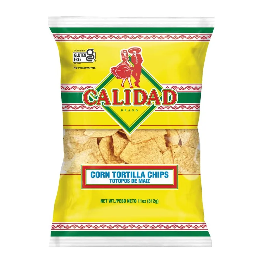 Calidad Corn Tortilla Chips, front of pack