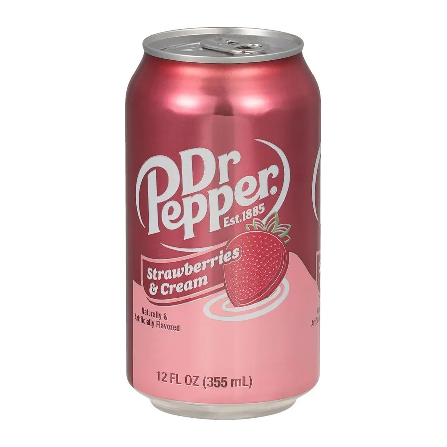 Dr Pepper Strawberries & Cream, front of pack