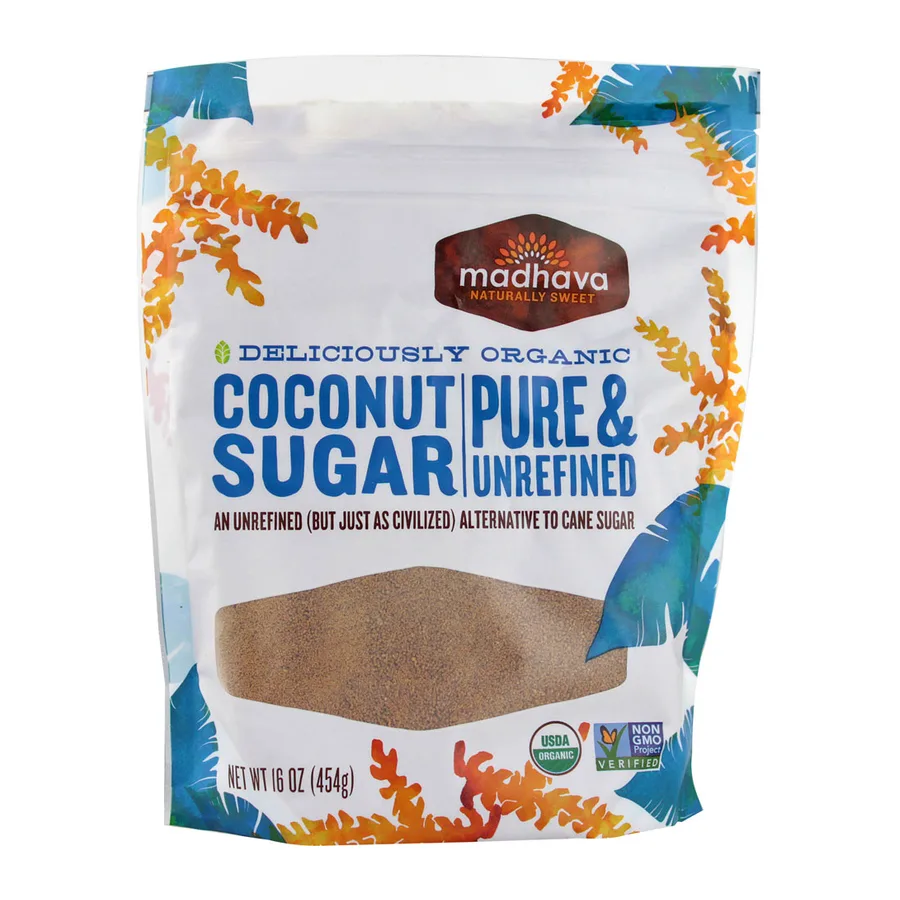Madhava Organic Coconut Sugar, front of pack