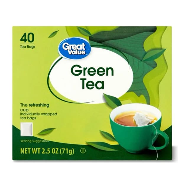 Great Value Green tea, front of pack
