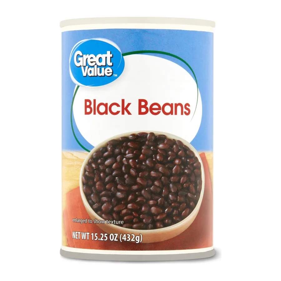 Great Value Black Beans, front of pack