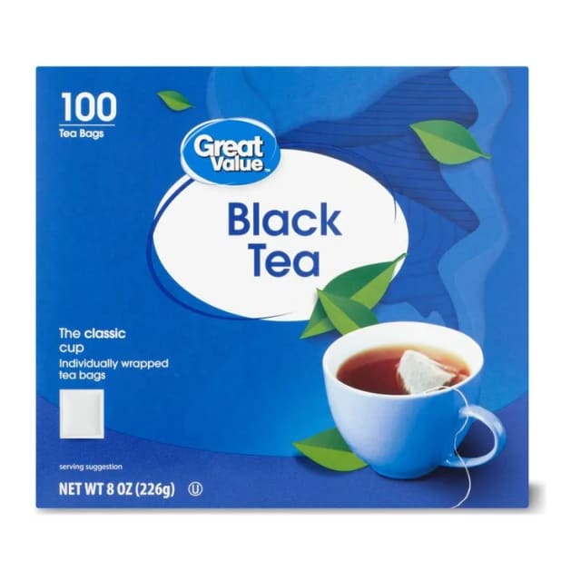 Great Value Black tea, front of pack