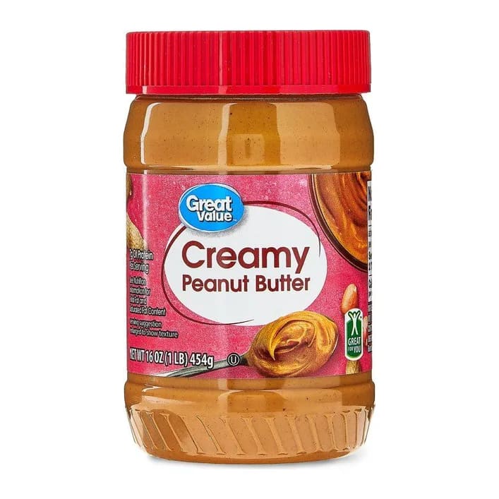 Great Value Creamy Peanut Butter, front of pack