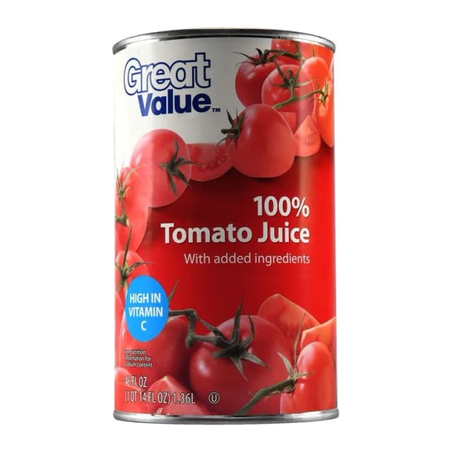 Great Value Tomato juice, front of pack