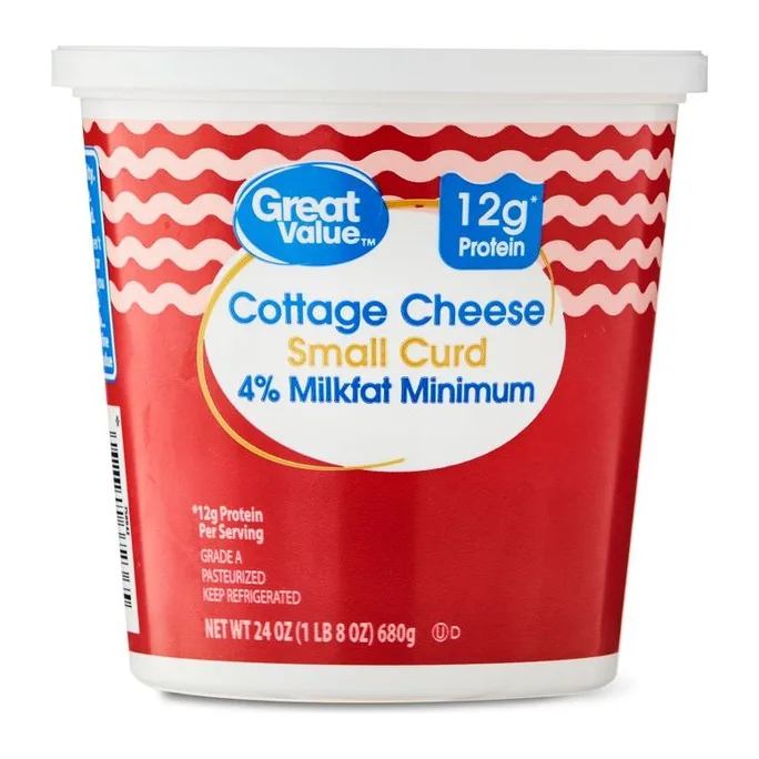 Great Value Cottage Cheese Small Curd, front of pack
