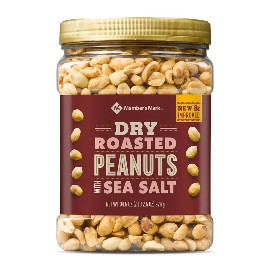 Member's Mark Dry Roasted Peanuts With Sea Salt, front of pack