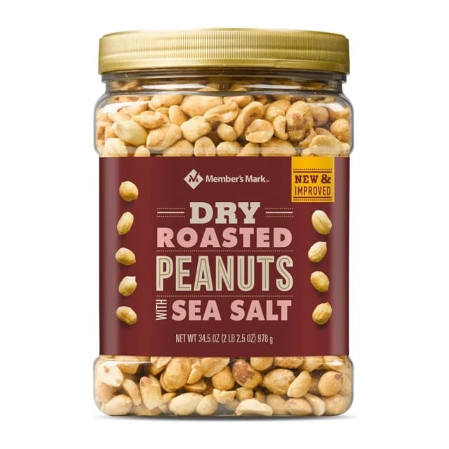 Member's Mark Dry Roasted Peanuts With Sea Salt, front of pack