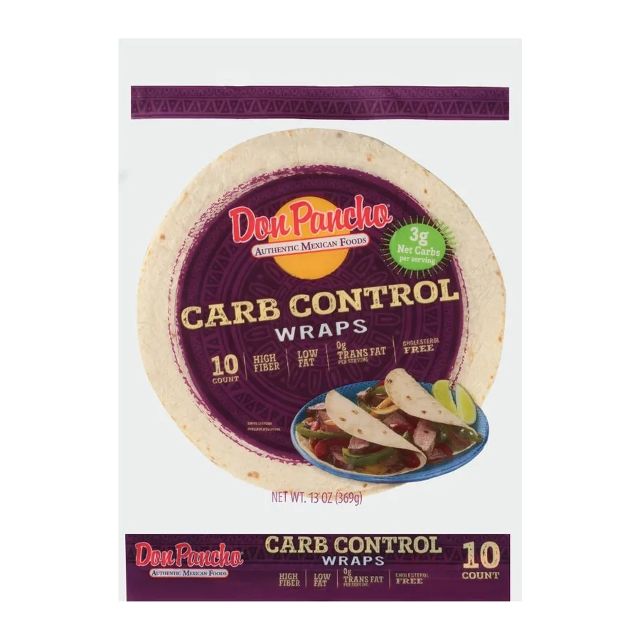 Don Pancho Carb Control Wraps, front of pack