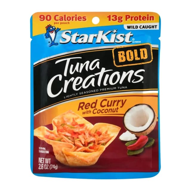 Starkist Bold lightly seasoned premium tuna red curry with coconut, front of pack