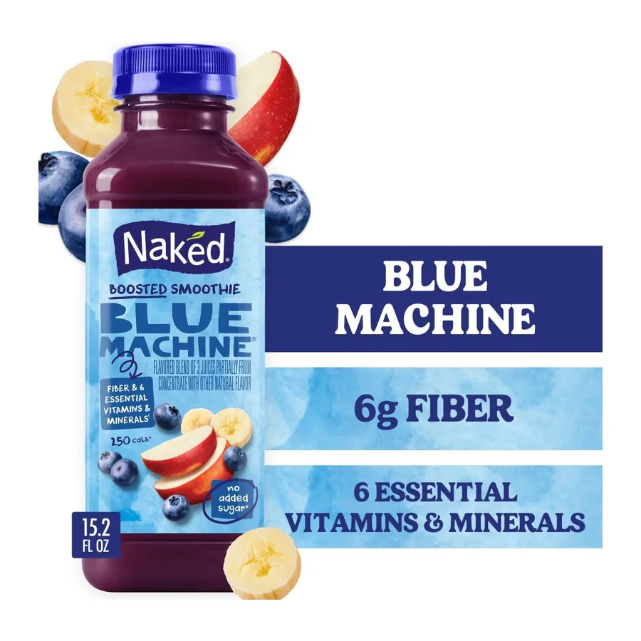 Naked Blue Machine Juice Smoothie, front of pack