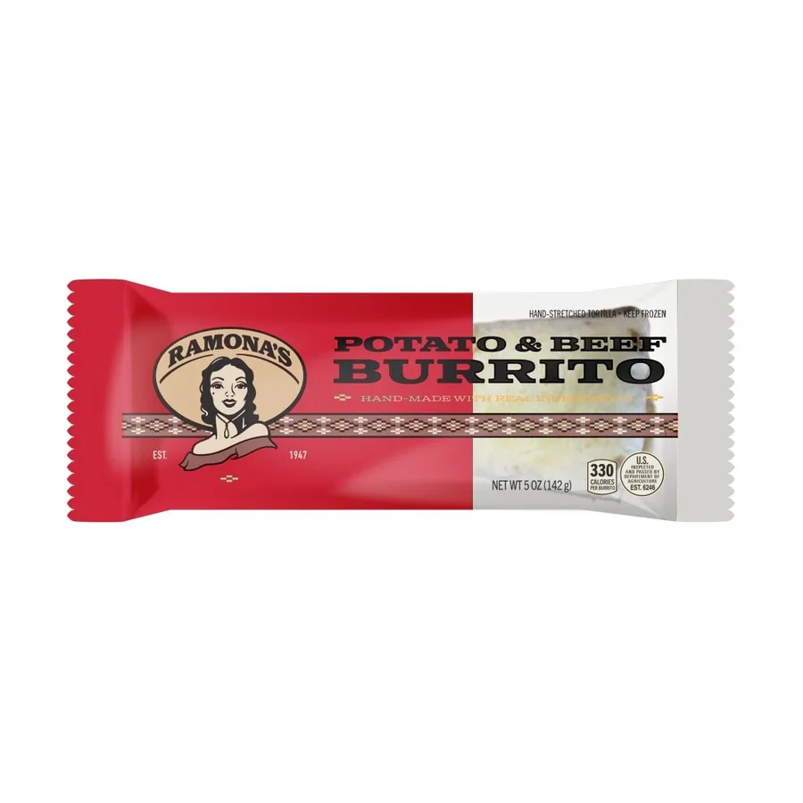Ramona’s Burritos Potato and Beef, front of pack