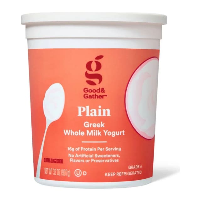 Good & Gather Plain Greek Whole Milk Yogurt, front of pack