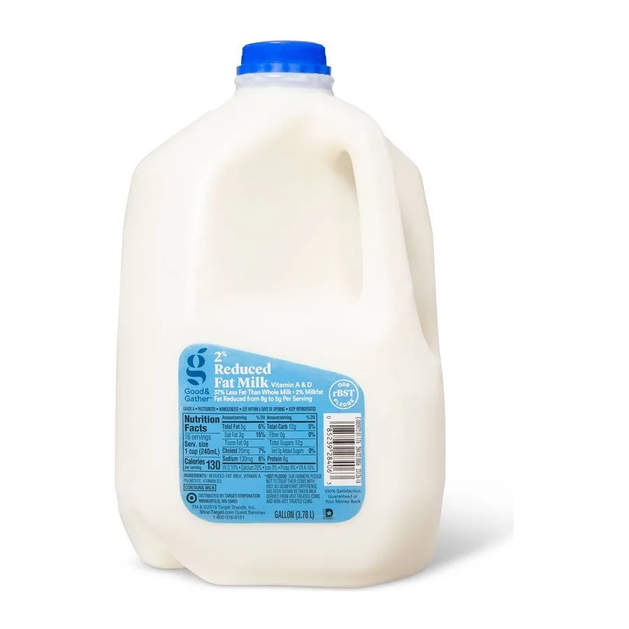 Good & Gather 2% reduced fat milk, front of pack