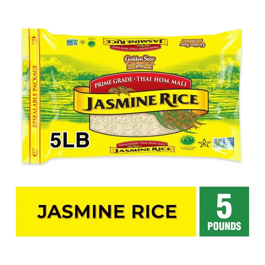 Golden Star Thai Hom Mali Jasmine Rice, front of pack