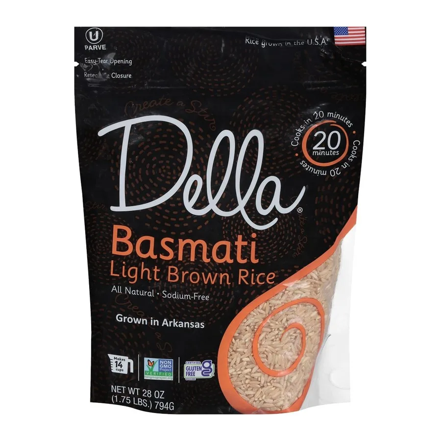 Della Basmati Light Brown Rice, front of pack