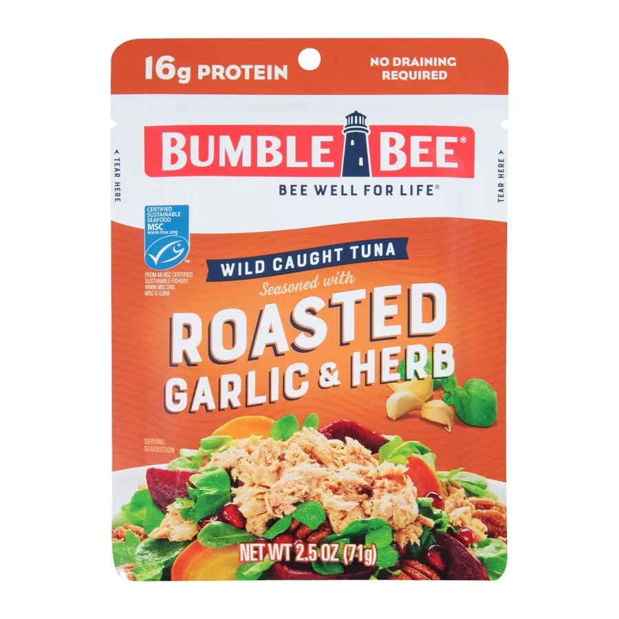 Bumble Bee - Roasted garlic & herb seasoned tuna, front of pack