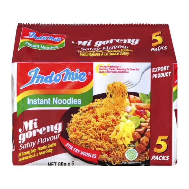IndomieIndofood Instant noodles migoreng satay flavour, front of pack