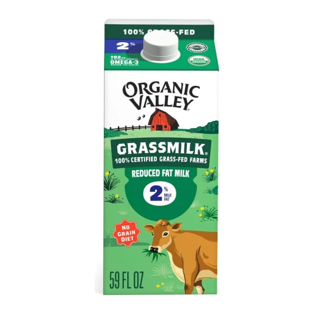 Organic Valley Reduced fat milk, front of pack